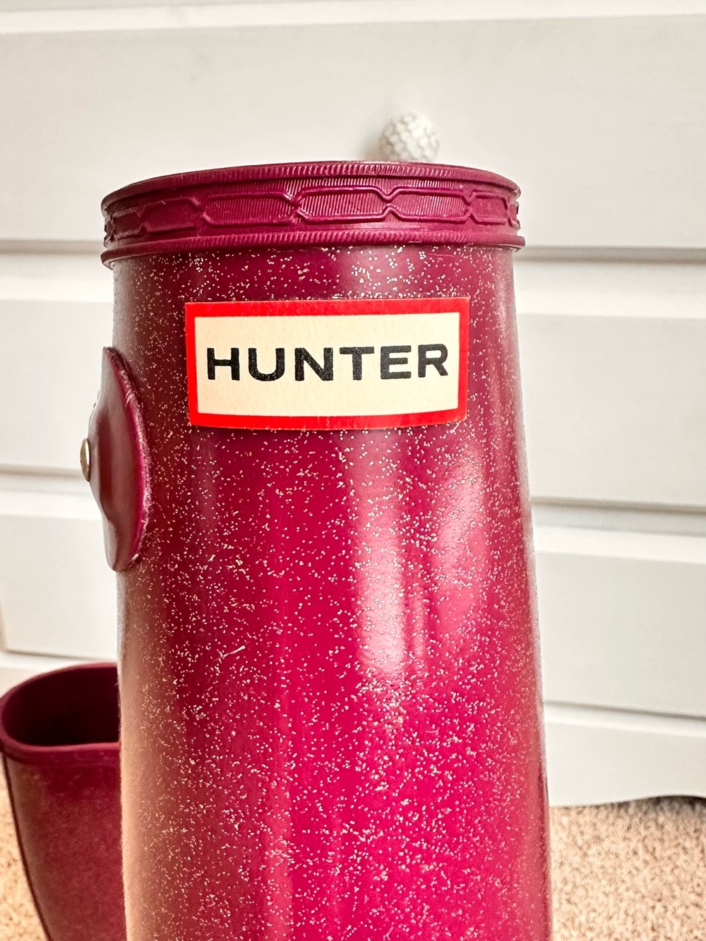 Hunter Original Tall Glitter Rain Boots Purple US 6 EU 37 - Picture 5 of 10